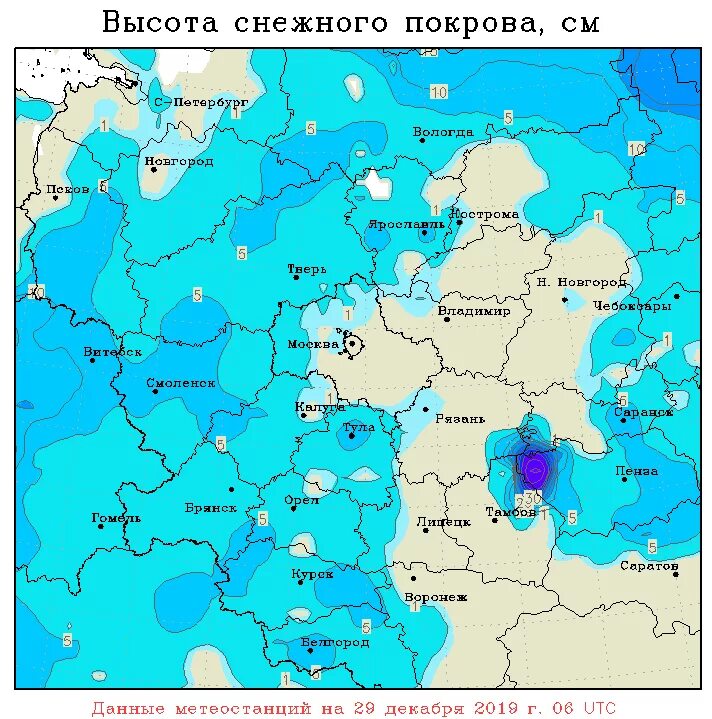 Карта осадков владимирской