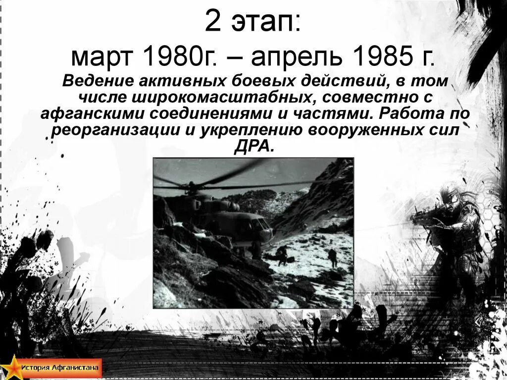 Этапы войны в Афганистане 1979-1989. 2 Этап войны в Афганистане.