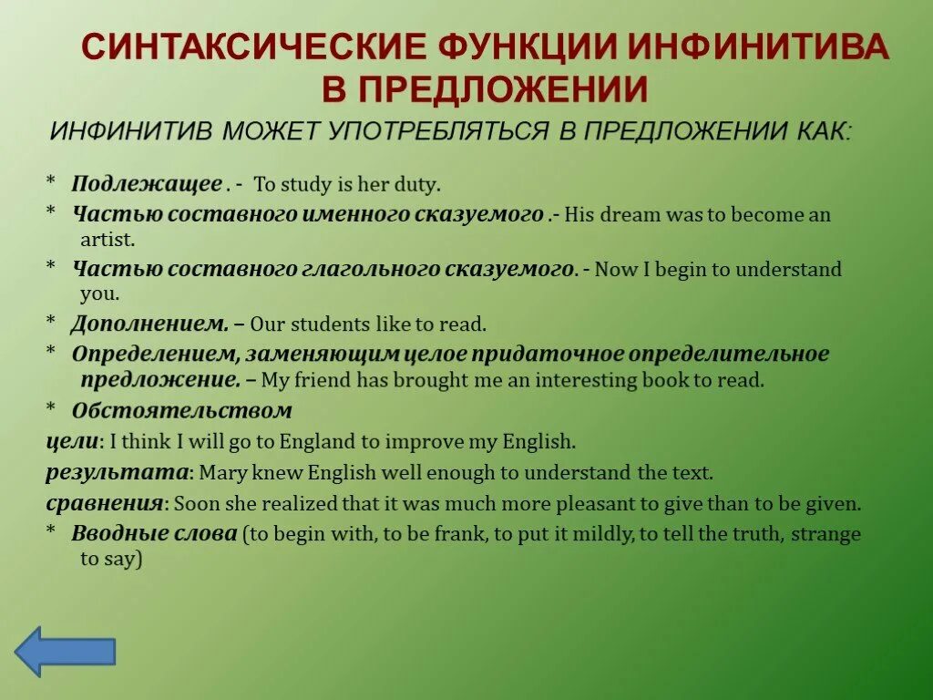 Функции глагола в предложении. Роль инфинитива в предложении в английском языке. Синтаксические функции инфинитива в английском. Формы и функции инфинитива в английском языке. Функции инфинитива в предложении в английском языке.