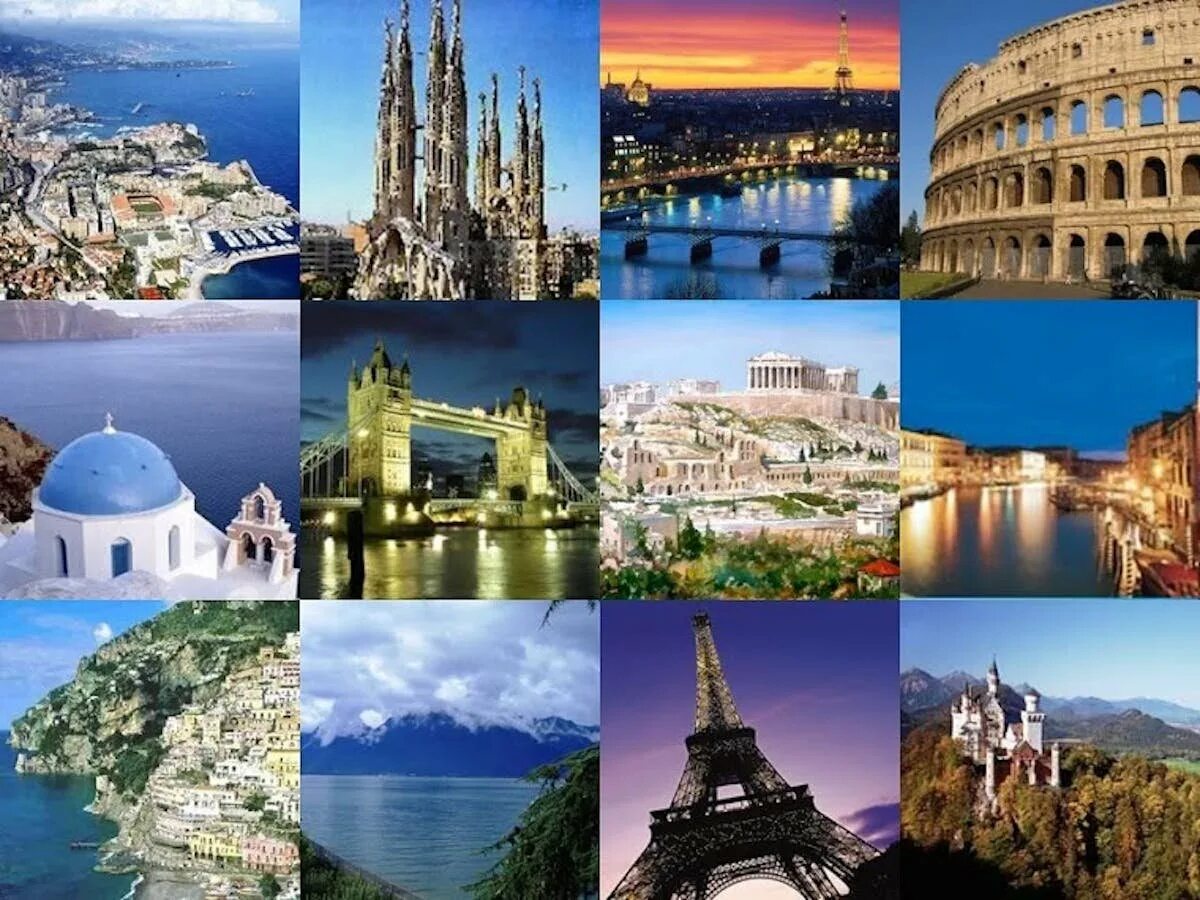 Включи разных стран. Путешествия коллаж. Достопримечательности Европы. Путешествия по миру коллаж.
