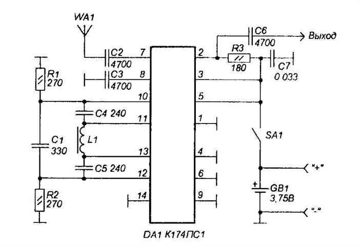 Микросхемы укв. УКВ приемник на микросхеме к174пс1. Схема конвертера УКВ fm на к174пс1. Конвертер на микросхеме к174пс1. 174пс1 схема с кварцем.