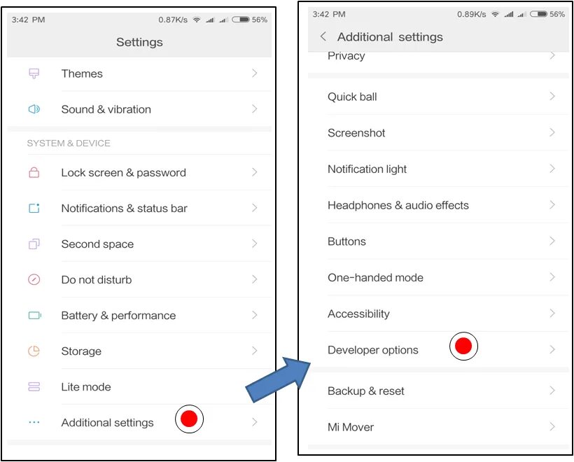 Setting pengaturan Android. Additional. Additional setting