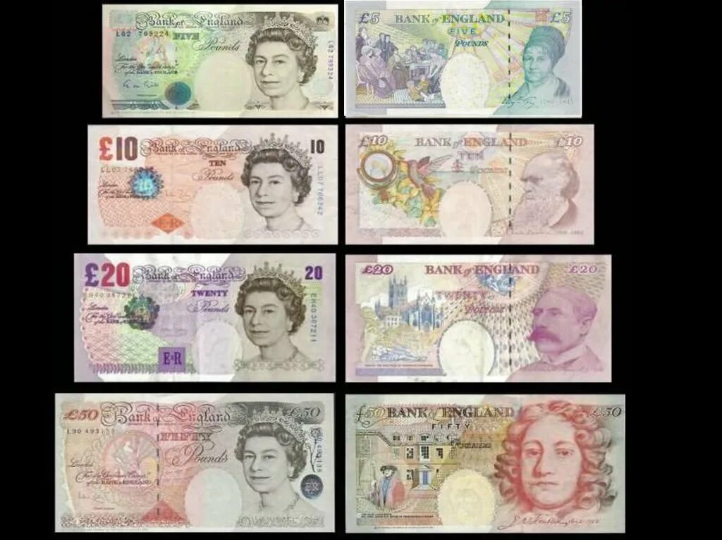 английские фунты распечатать. английский фунт стерлингов купюра. банкноты великобритании 5 фунтов 2002 года. деньги великобритании на английском. презентация деньги на английском.
