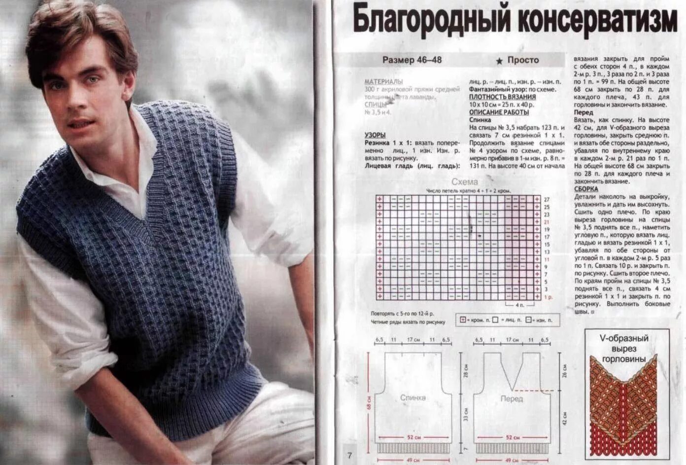 Вяжем мужской узор. Вязаный мужской жилет на спицах - схема вязания. вязание спицами для мужчин с описанием и схемами бесплатно жилеты. вязание спицами жилет мужской с описанием и схемой. вязание спицами жилетка для мужчин с описанием.