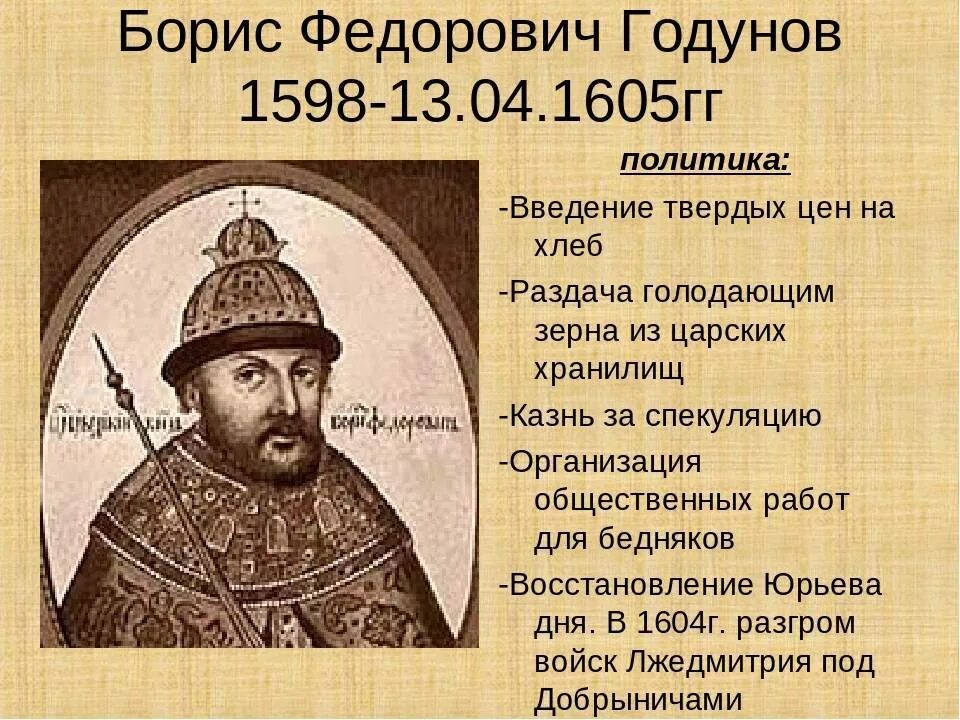 Сколько правил годунов. 1598-1605 Гг правление Бориса.