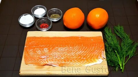 Засолить форель с апельсинами