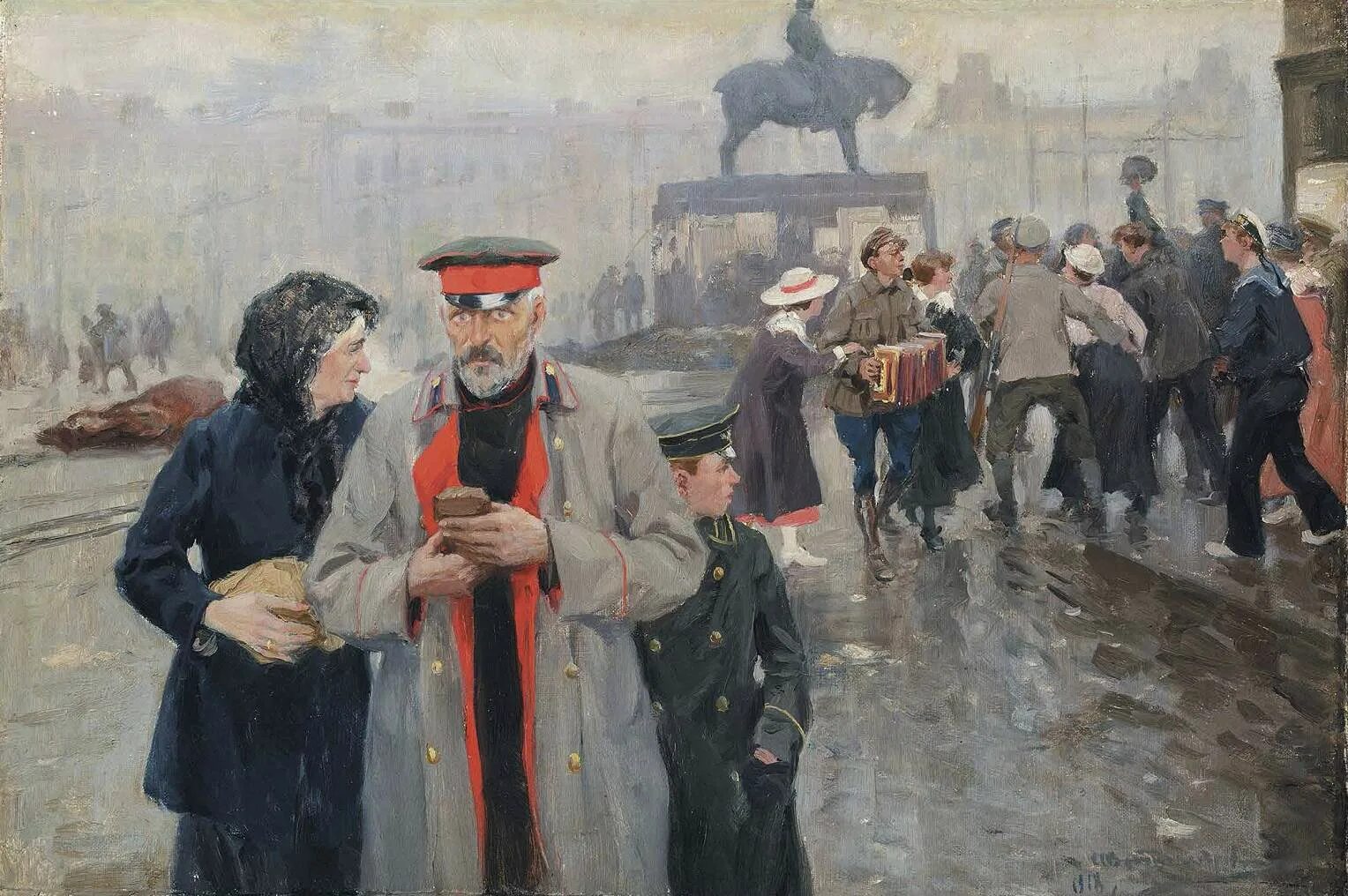 Российские революции начала 20 века. Картины Петрограда революция Владимиров.