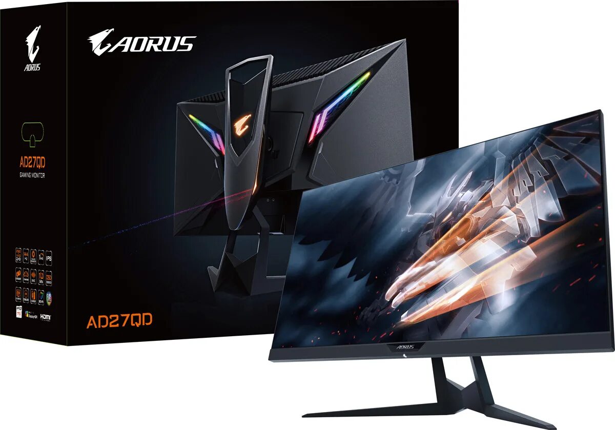 Qd монитор. AORUS ad27qd. Gigabyte AORUS ad27qd 27". Gigabyte AORUS ad27qd + LG 34uc89g. QHD 1440p монитор.