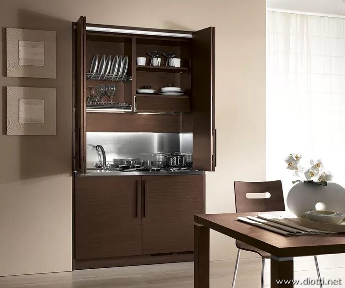 шкаф кухня закрывающаяся. закрытая кухня для студий. шкаф-кухня для офиса. система folding concepta 25. шкаф на кухню.