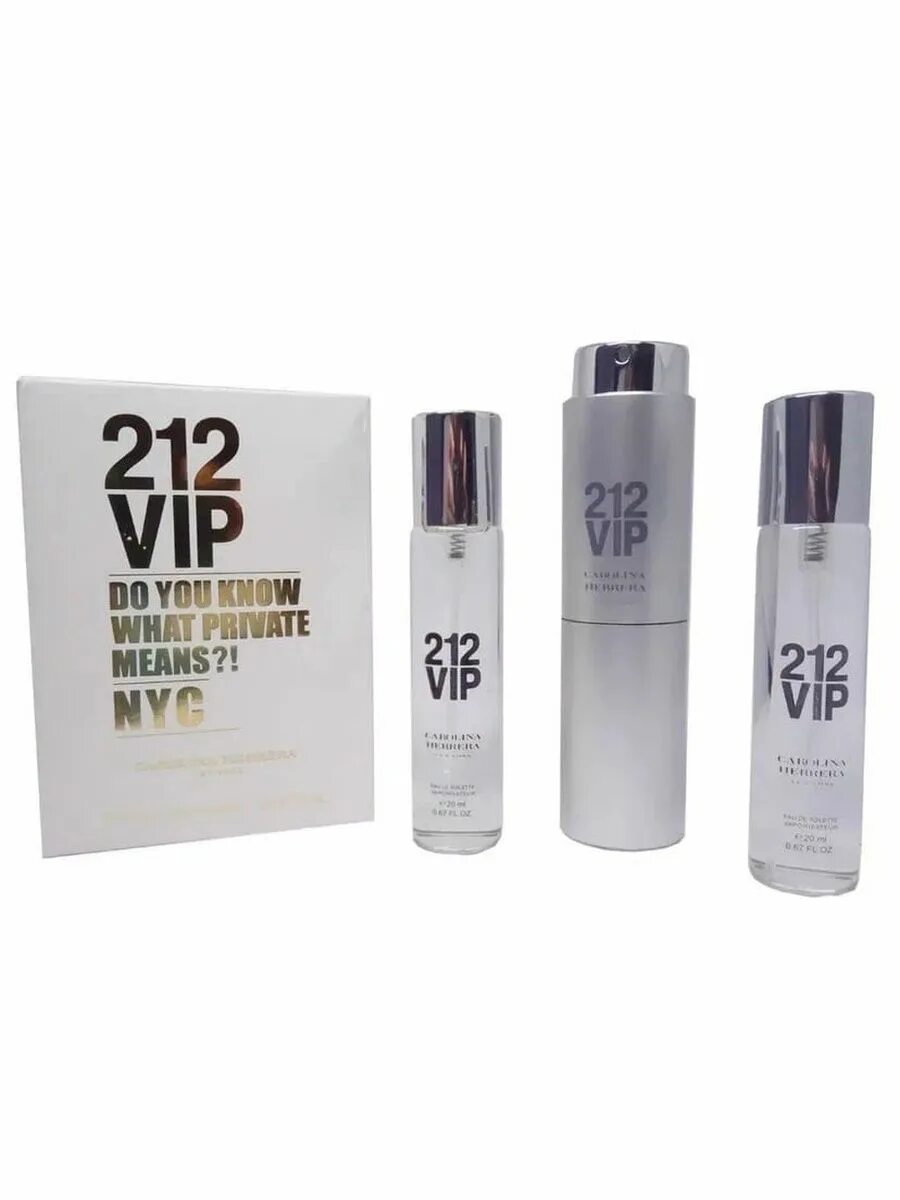 Парфюмерный набор Carolina Herrera 212 VIP men. Духи 3 по 20 мл 212 men. Духи 3 по 20 мл 212 VIP. Private meaning