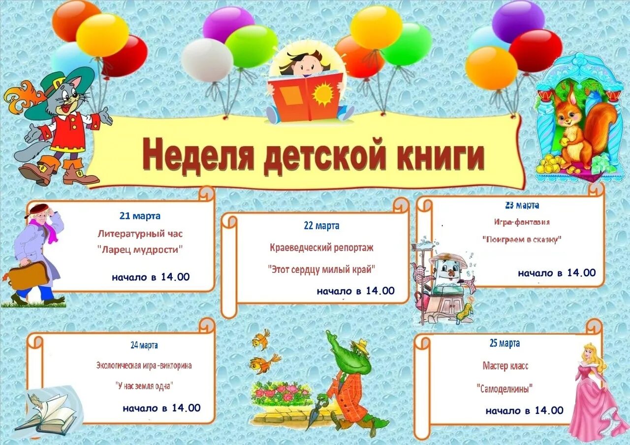 Отчет открытия недели детской книги в библиотеке