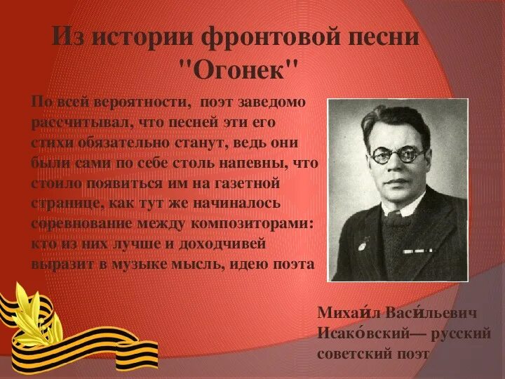 История создания песни огонек. История создания огонёк. Огонек Исаковский. Стихотворение Исаковского огонек.