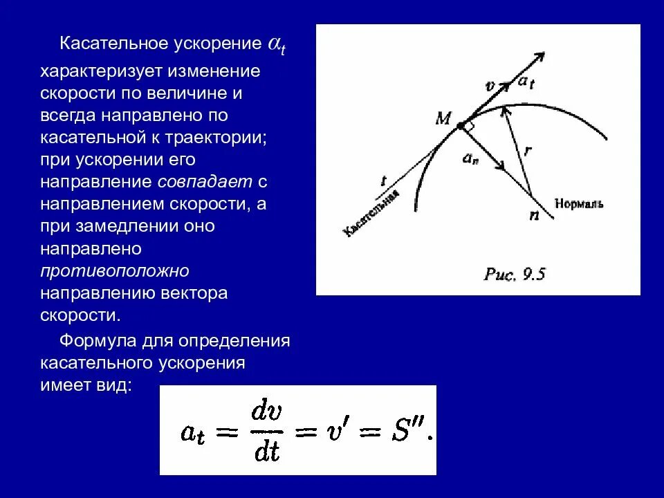 Движение с изменяющейся скоростью. Касательное ускорение. Касательное ускорение характеризует. Скорость направлена по касательной к траектории. Направление скорости по касательной к траектории.