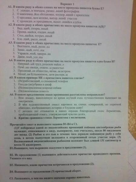 Годовая контрольная работа по русскому 7. Причастие проверочная работа. Проаерчная работа по темп деепричастие. Контрольная работа по причастиям. Контрольная по русскому языку 7 класс.