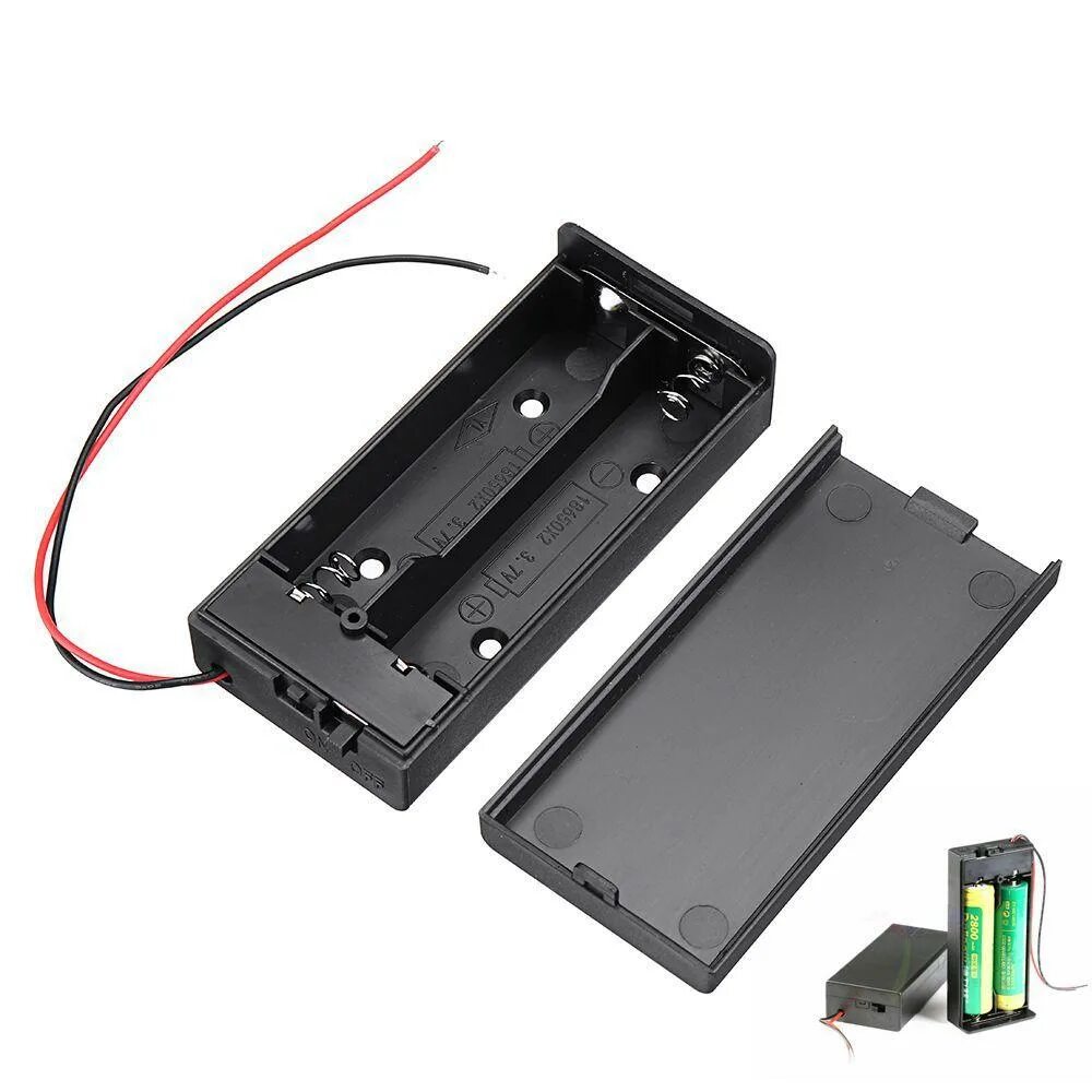 Батарейный отсек 2 x 18650 закрытый с выключателем. 18650 Li-ion Battery Holder x1. Батарейный отсек под 18650 закрытый. Батарейный отсек под два аккумулятора 18650.