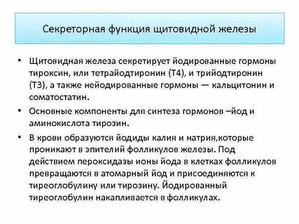 Тироксин йод фолликул секреторная