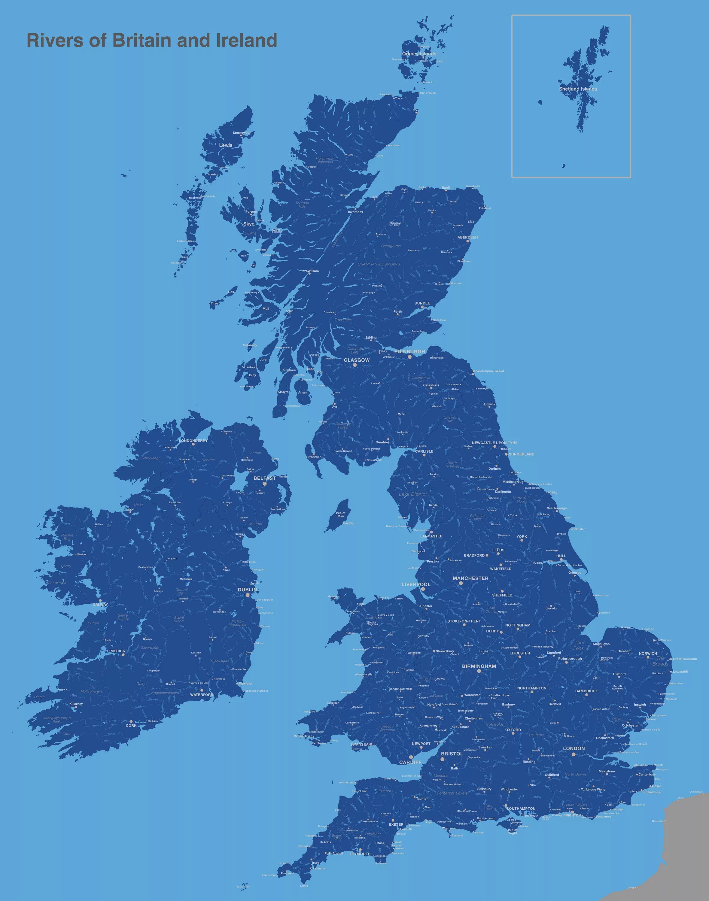 Карта British Isles реки. Rivers of great Britain Map. Rivers in great Britain. Британские острова на карте.