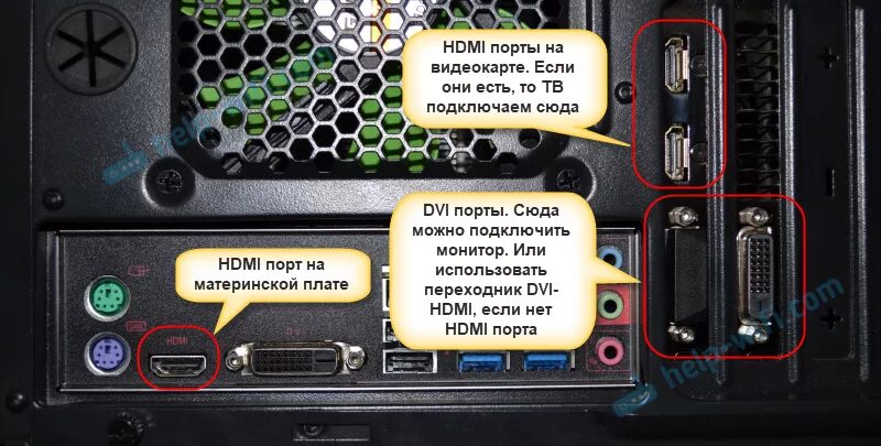 Подключение системного блока к телевизору через HDMI. Как подключить монитор к разъему материнской платы.