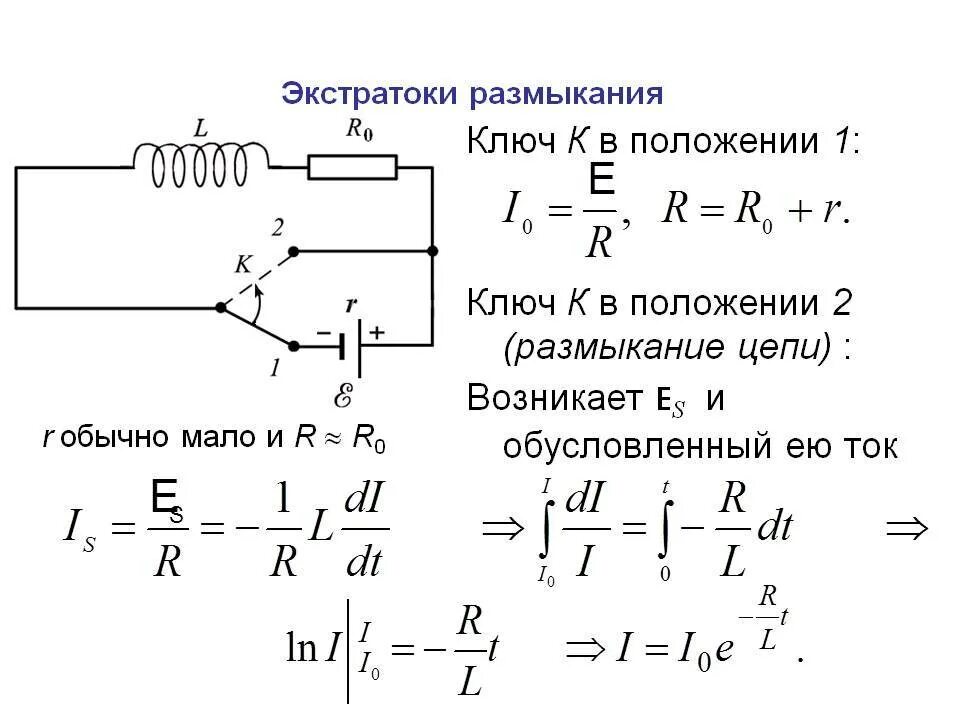 Что такое Экстратоки самоиндукции?. Экстратоки при размыкании и замыкании цепи с индуктивностью. Экстратоки замыкания и размыкания цепи кратко. Экстра ток замыкания и размыкания.