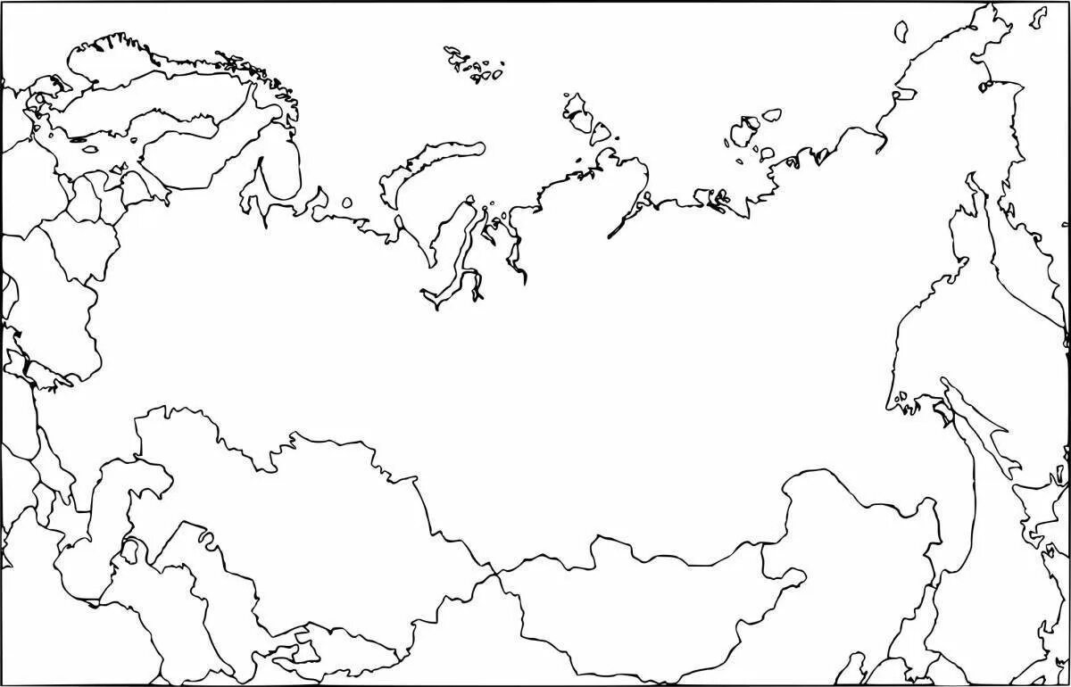 Карты стран раскраски. Контурная карта России с границами государств. Карта РФ С границами государств контурная карта. Контурная карта России с границами стран. Границы соседей России контурная карта.