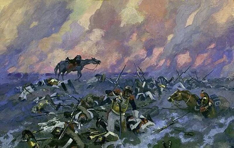 Бородинское сражение после битвы. Картина Бородинское поле после битвы. Поле битвы 1812.