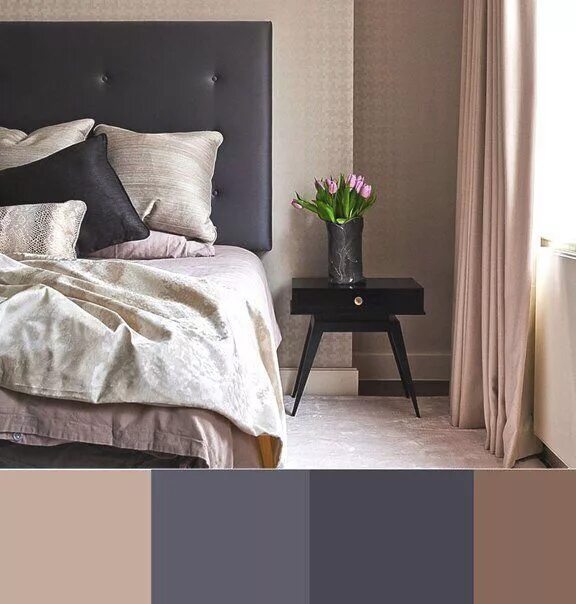 Графит и коричневый сочетание в интерьере Pin on KUDRET FATMA YAŞAR Bedroom color schemes, Interior design bedroom teenage