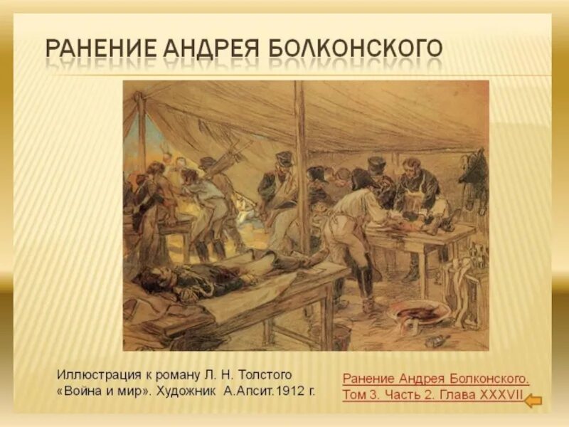 Ранение князя андрея в бородинском сражении. Ранение Болконского.