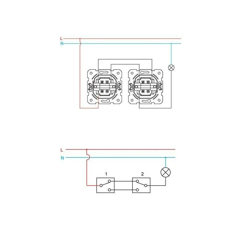 Проходной двойной переключатель Legrand схема подключения. Схема подключения 2х клавишного проходного выключателя. Схема соединения проходного выключателя одноклавишного. Двухклавишный проходной выключатель Viko схема. Подключение 2 двухклавишных проходных выключателей