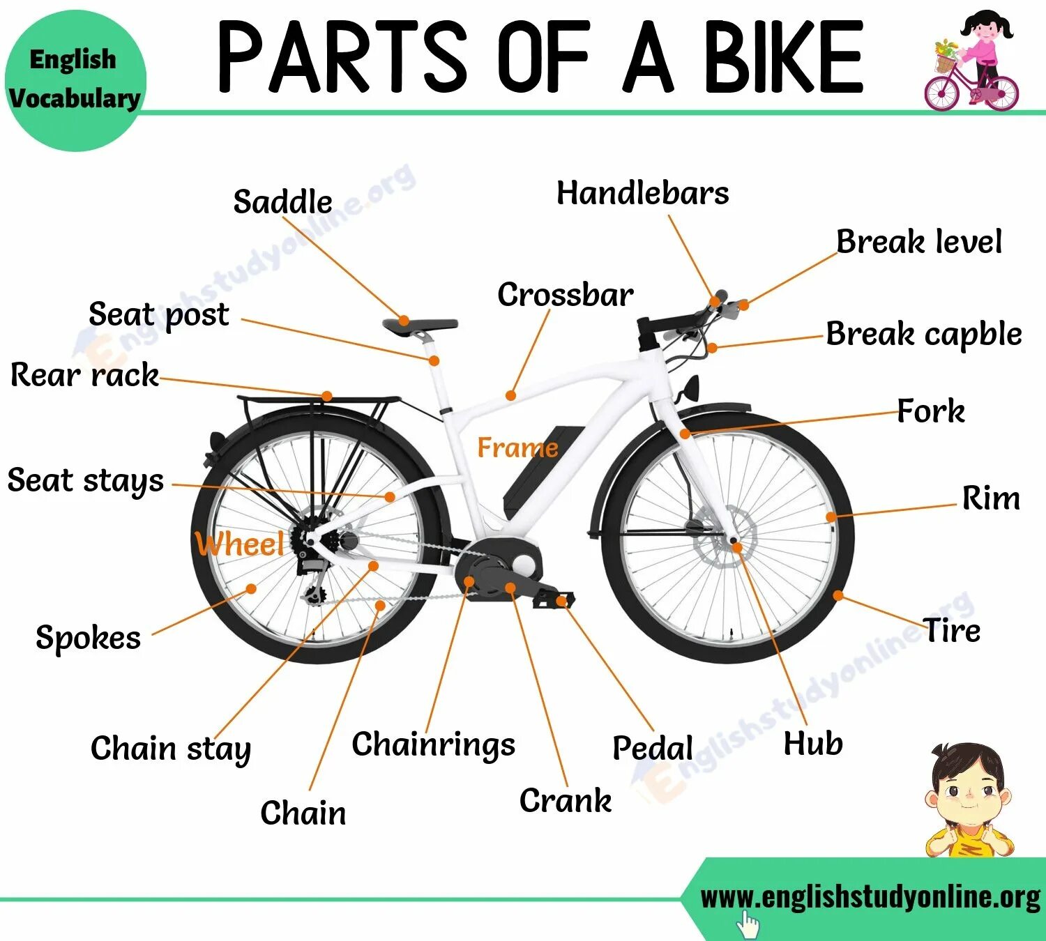 Bike parts. Части велосипеда на английском. Bicycle Parts in English. Parts of a Bike in English. Part of Bicycle.