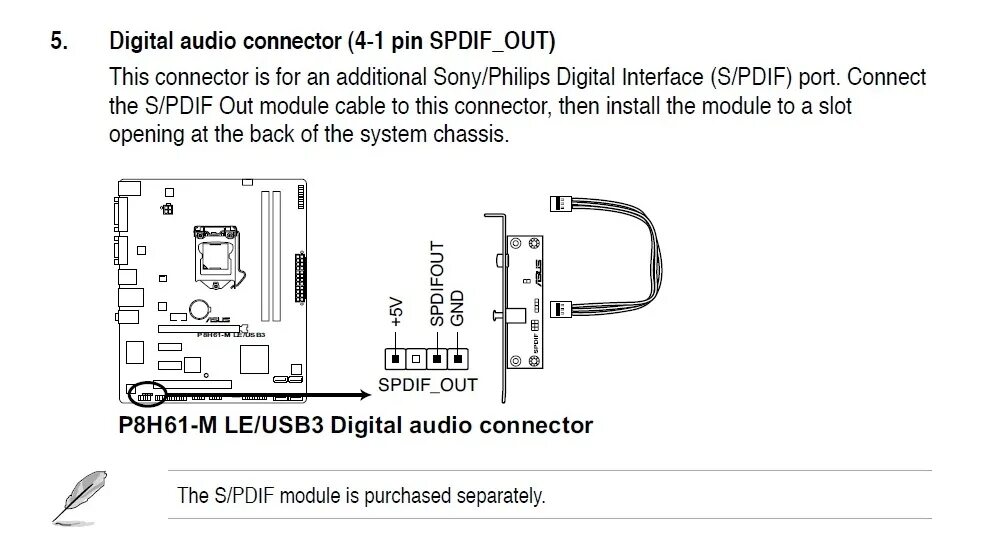 Spdif out что это. Spdif разъем на asus p8h61. digital audio connector (4-1 pin spdif_out). spdif out распиновка. цифровое аудио (s/pdif) h61 плате.