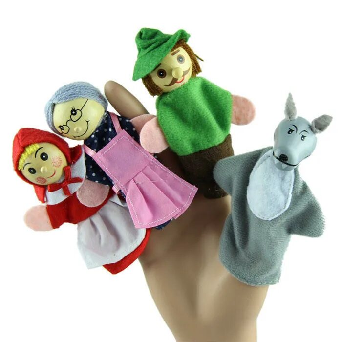 Перчаточные куклы купить. Пальчиковый кукольный театр красная шапочка. Кукольный театр пальчиковый сказка красная шапочка. Театрпальчиковы й бибаба. Пальчиковые игрушки красная шапочка.