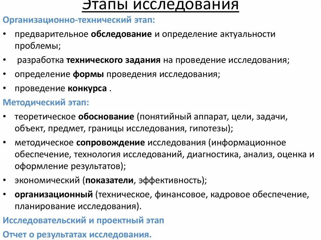 Этапы исследования. Этапы организации исследования. Основные этапы исследования. Этапы процесса обследования предприятия.