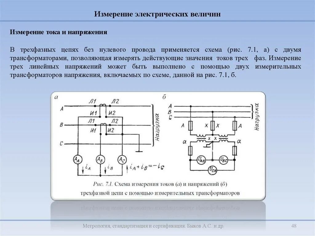 Электрические измерения трансформатора