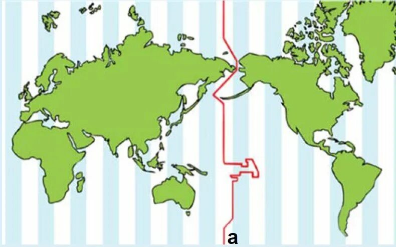По какому меридиану проходит линия перемены. Линия перемены дат. Линия перемены дат на карте России. Меридиан перемены дат. Меридиан линия перемены дат.