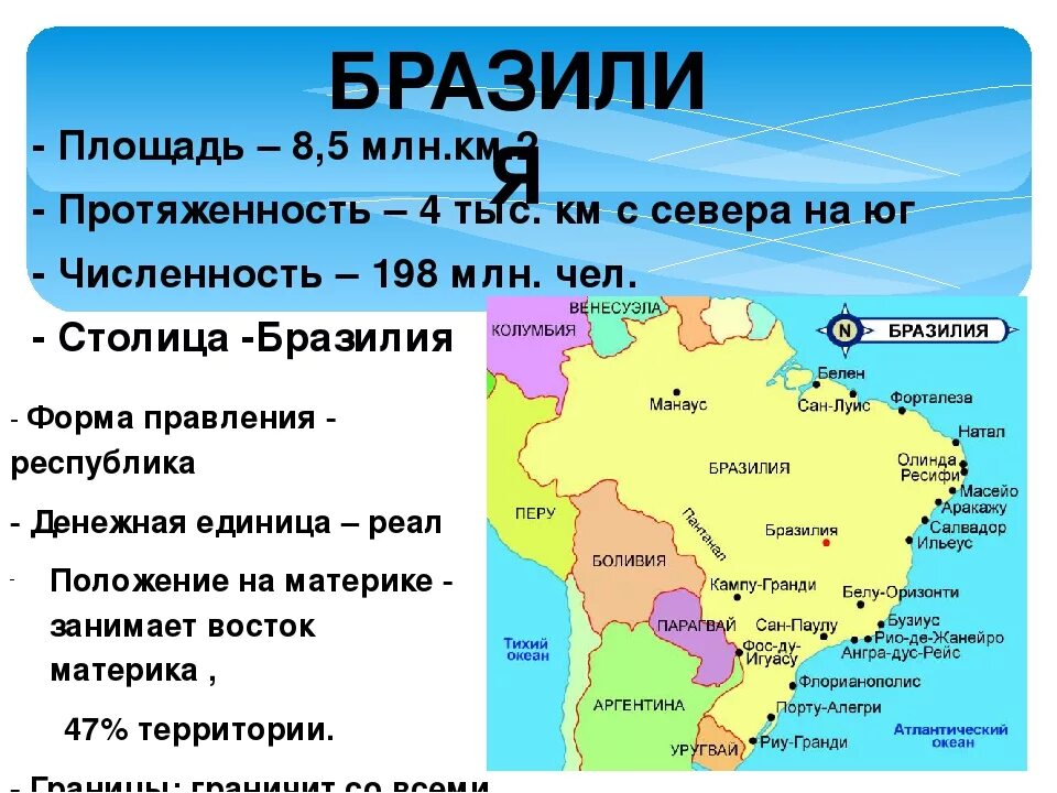 Бразилия столица географическое положение. Бразилия на карте. Общая характеристика Бразилии. Бразилия площадь территории.