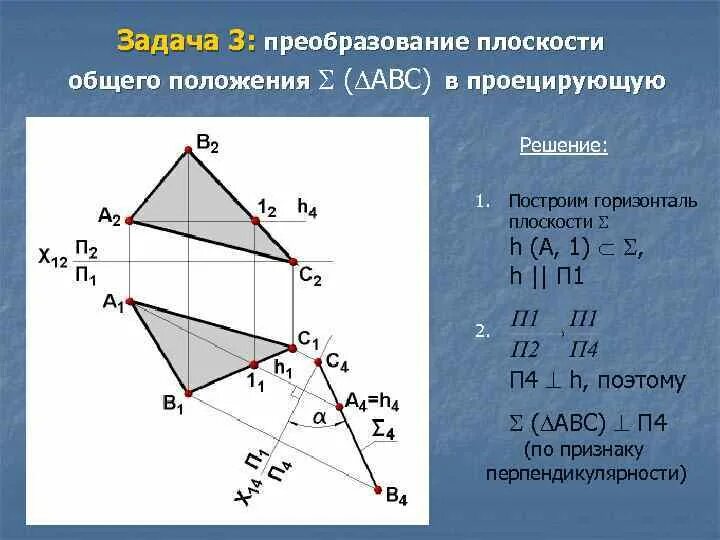 На каком чертеже плоскость занимает частное положение Проекция прямых прямые частного положения