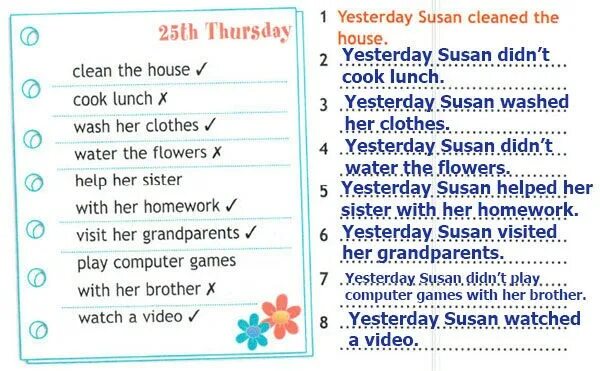 Did she work yesterday. Read and write Susan did and didn't do yesterday. Read and write what Susan did and didn't to yesterday. Read and write what Susan did and didn't do yesterday 4 класс. What did they do yesterday перевод.