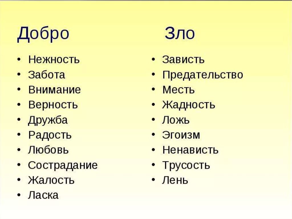 Заботы прилагательные. Добрые и злые слова.