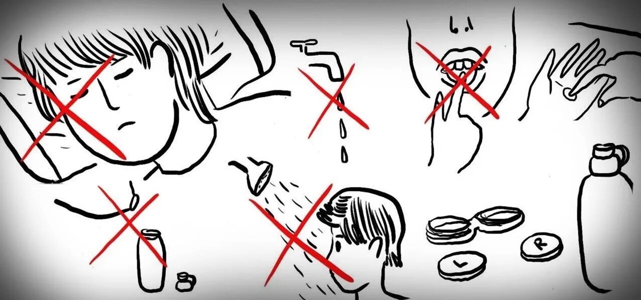 Можно спать в линзах днем пару часов. Контактные линзы карикатуры. что нельзя делать в линзах.