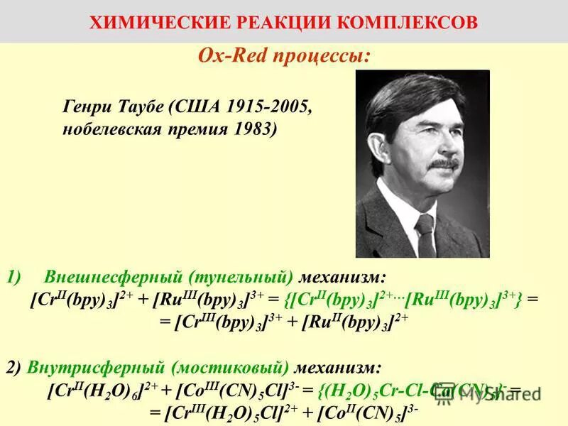 реакции с комплексами