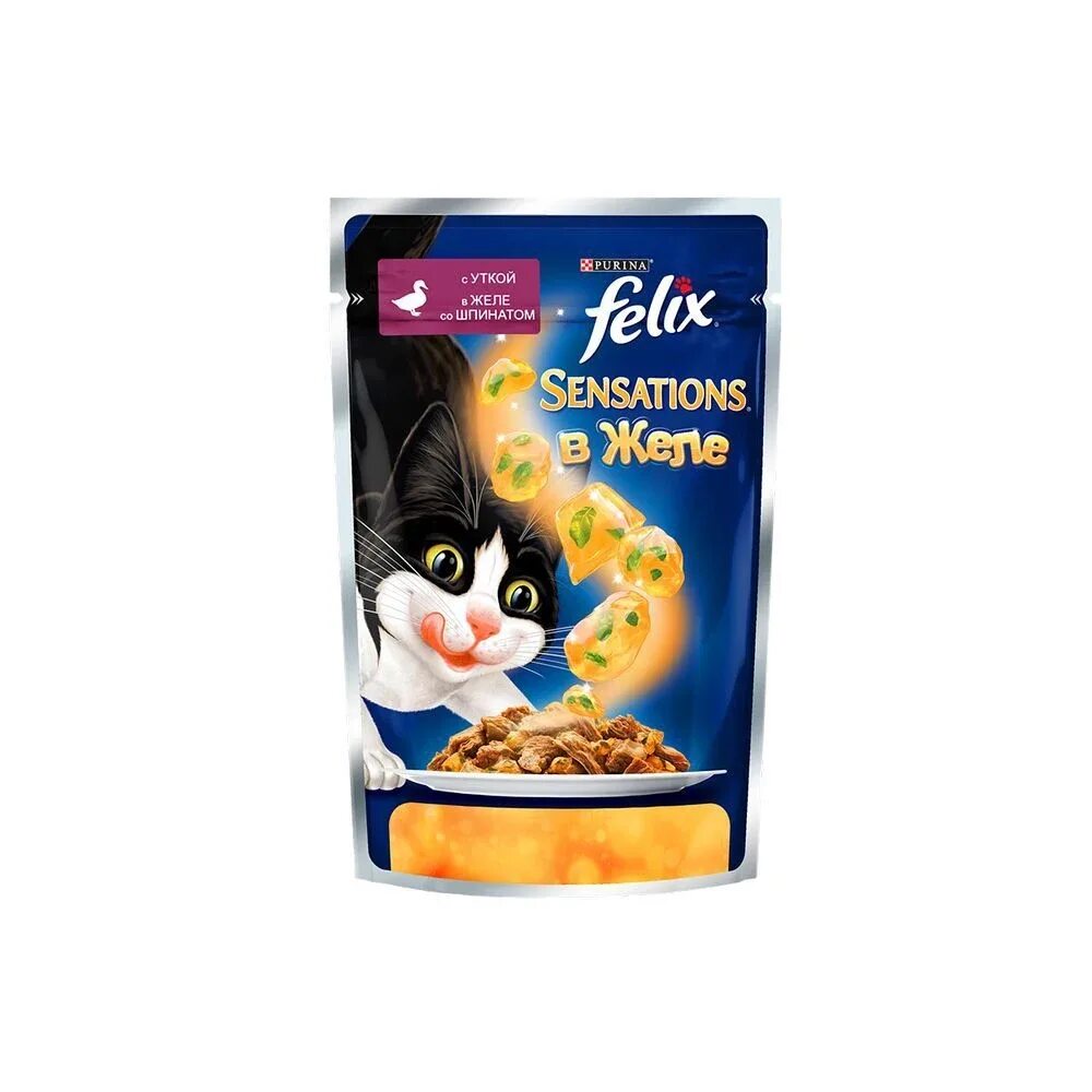 Felix Sensations соус утка/морковь 85г. Felix для кошек влажный