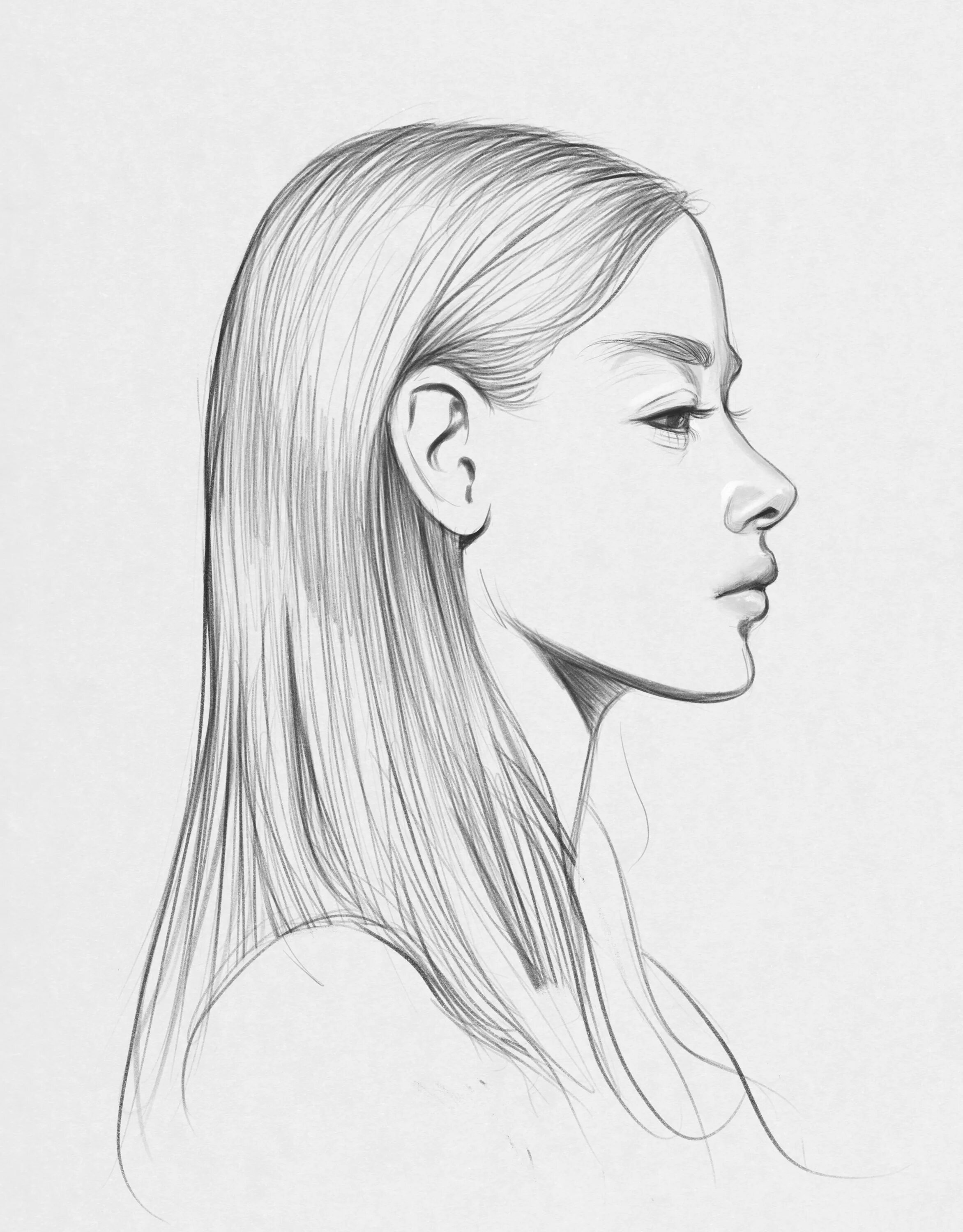 Рисунки бок. Профиль скетч. Девушка в профиль скетч. Профиль набросок. Лицо девушки в профиль скетч.