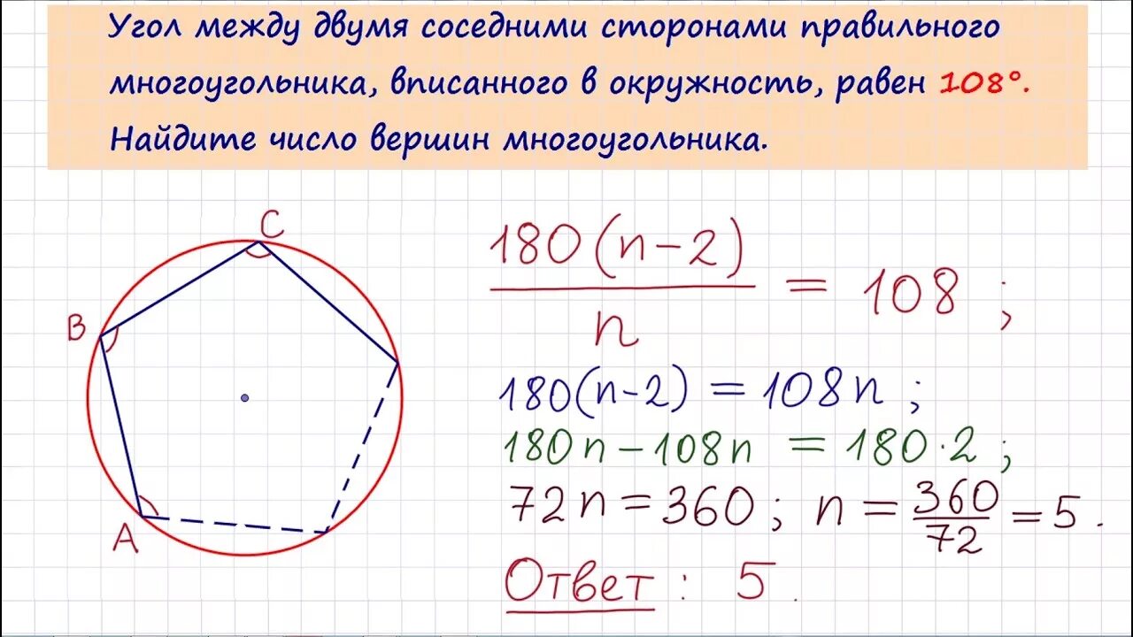 Угол между двумя соседними сторонами многоугольника