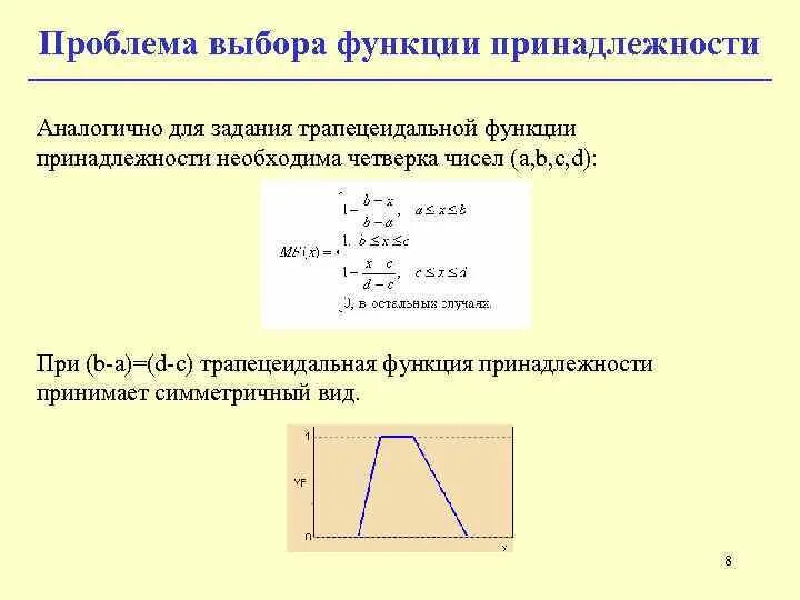 Трапециевидная функция. Трапециевидная функция принадлежности. Треугольная функция принадлежности. Аналитическая функция принадлежности. Треугольная функция принадлежности нечеткого множества.