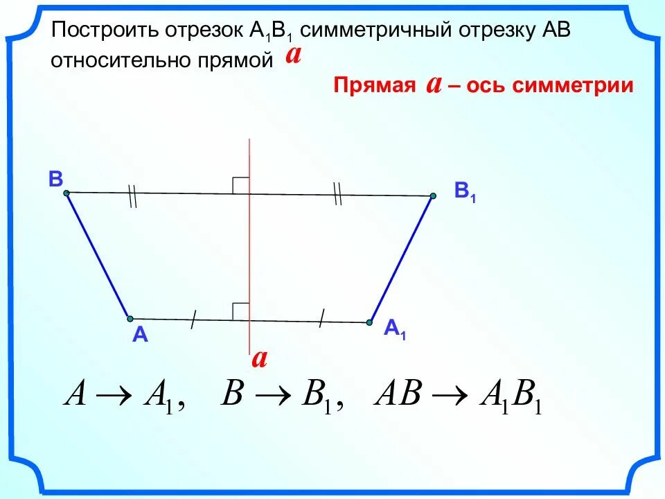 Симметрия отрезков и прямых