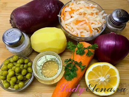 Ингредиенты винегрета с квашеной капустой рецепт