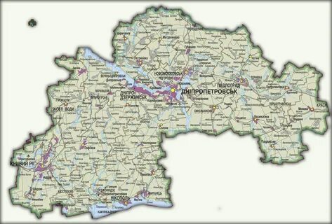 Днепропетровская область на карте