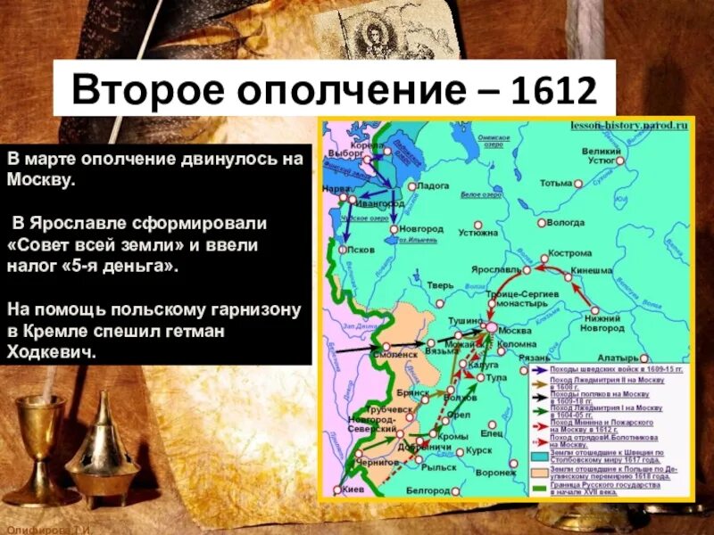 Карта ополчения 1612. Поход второго народного ополчения на Москву в 1612. Поход 1 ополчения на Москву. Второе ополчение поход на Москву.