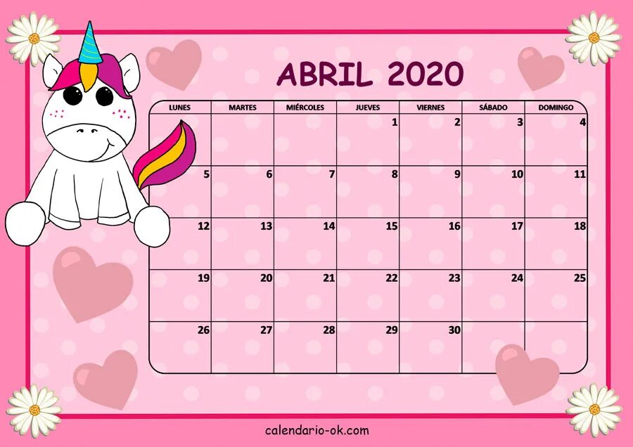 Календарио. Abril 2020.. Calendario. 20022 Calendario. Calendario Page pics for Kids.