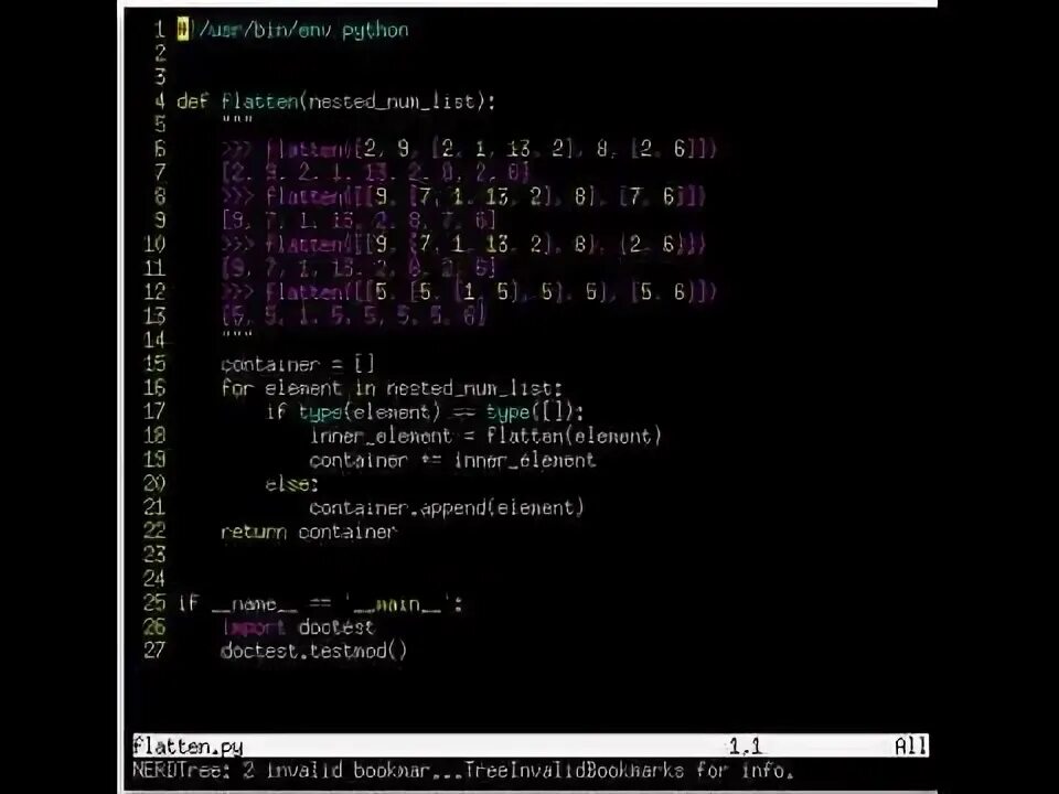 Flat python. Set Recursion limit Python.